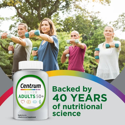 Centrum Silver Adults 50+ | Multivitamin/Multimineral Supplement For Adults over 50 Years | With Lutein, Vitamin C, D & E |  125 Tablets; Exp 06/2027