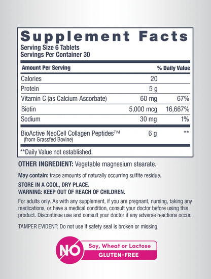 NeoCell Super Collagen + Vitamin C + Biotin | 180 tablets; Exp 11/2027 (New Look)