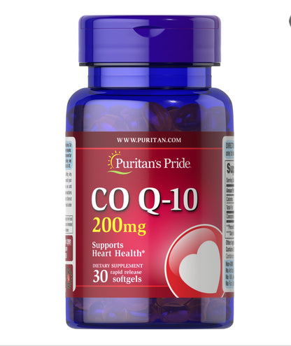 Puritan's Pride Q-SORB Co Q-10 200 mg | Promotes Heart Health, Healthy Blood Pressure, Gum Health & Healthy Aging | 30 Softgels; Exp 04/2028