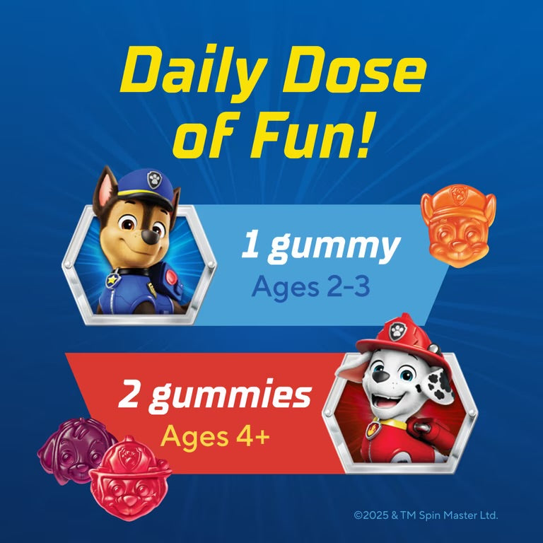 Lil Critters Paw Patrol Children Daily Multivitamin Gummies | With a Boost of Vitamins C & D | For Kids Aged 2 Years & Above | 60 Gummies; Exp 09/2027