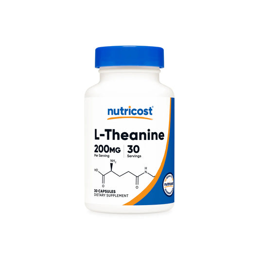 Nutricost L-Theanine 200mg Double Strength | 30 Servings | 30 Capsules; Exp 07/2027