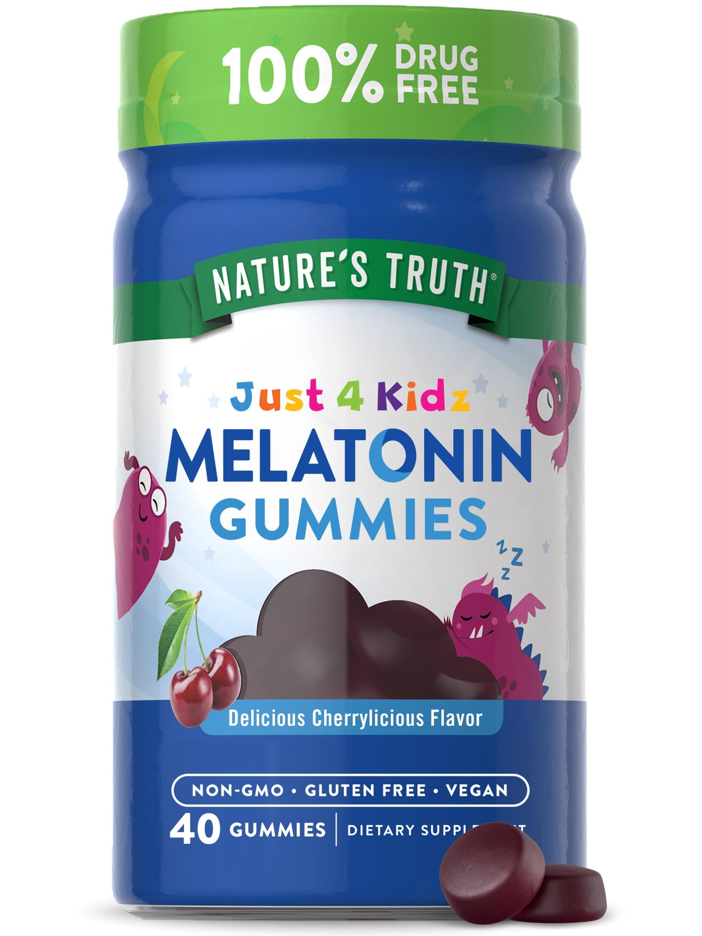 Nature's Truth Kids Melatonin 1mg | Sleep Gummies Gummies for Kids | Cherrylicious Flavor 40 Gummies Exp 12/2025