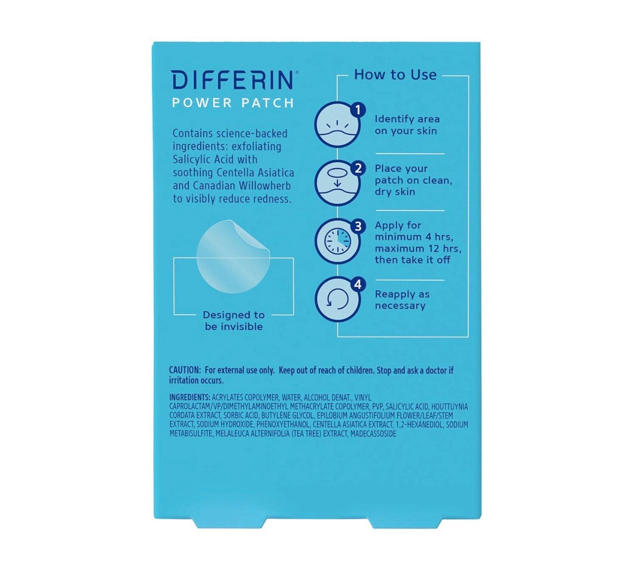 Differin Acne-Prone Pimple Patches | Formulated with Salicylic Acid and Centella | Fast Triple Action Power Patch for Day & Night | 36 Patches