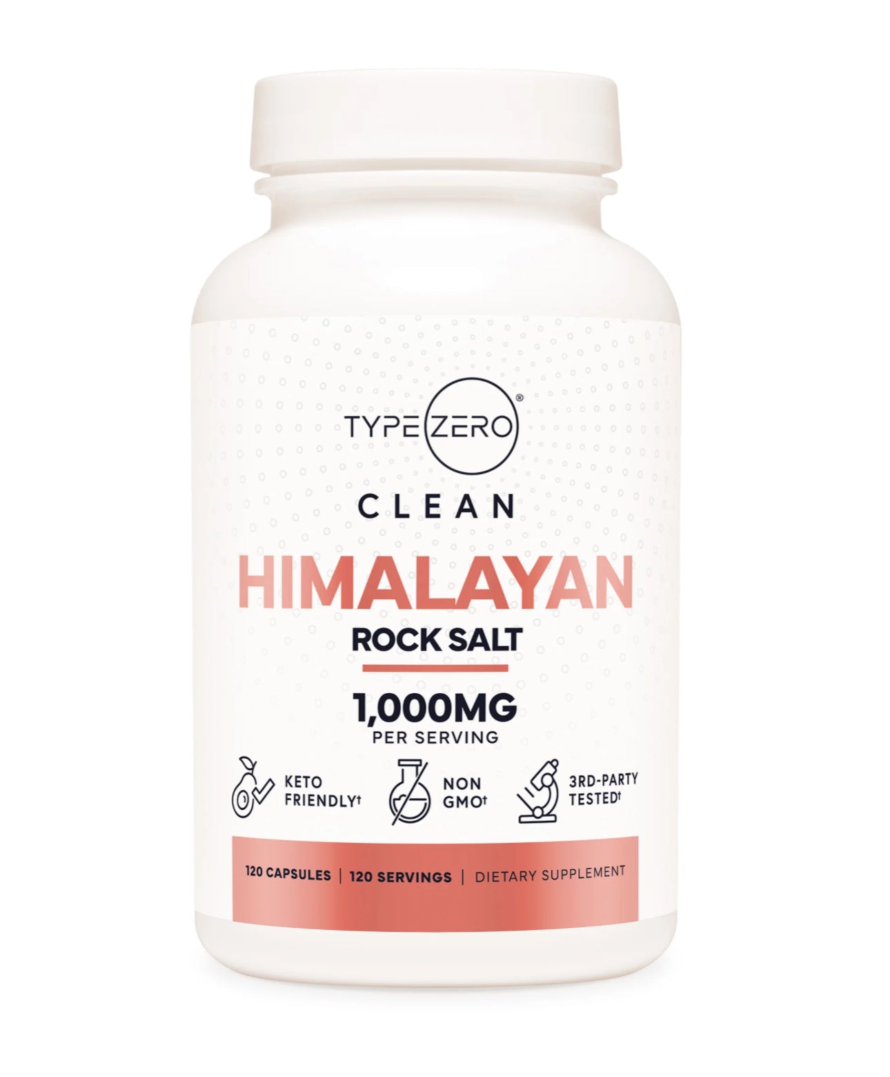 Type-Zero Pink Himalayan Salt | 120 Capsules; Exp 08/2027