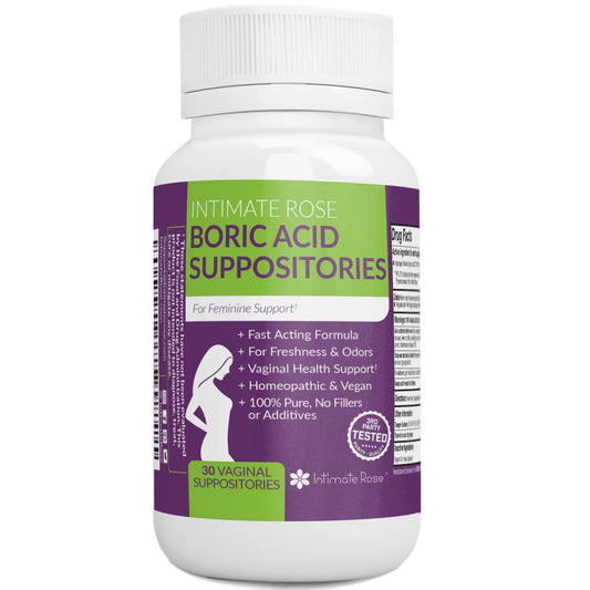 Intimate Rose Boric Balance - Boric Acid Vaginal Suppositories | 30 Suppositories; Exp 01/2028