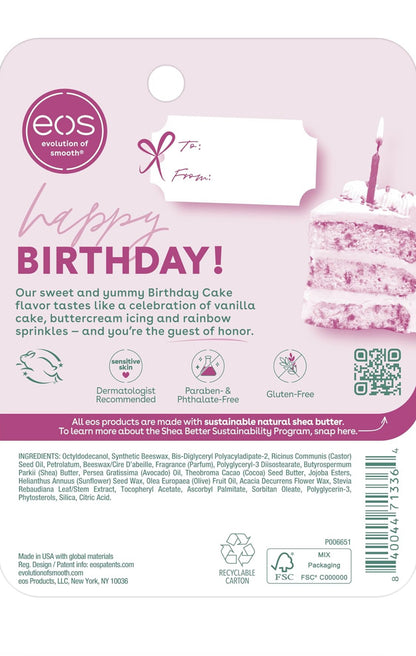 Eos 24HR Moisture Super Balm | Birthday Cake Lip Balm Flavour | 0.35 fl oz, 2 Pack