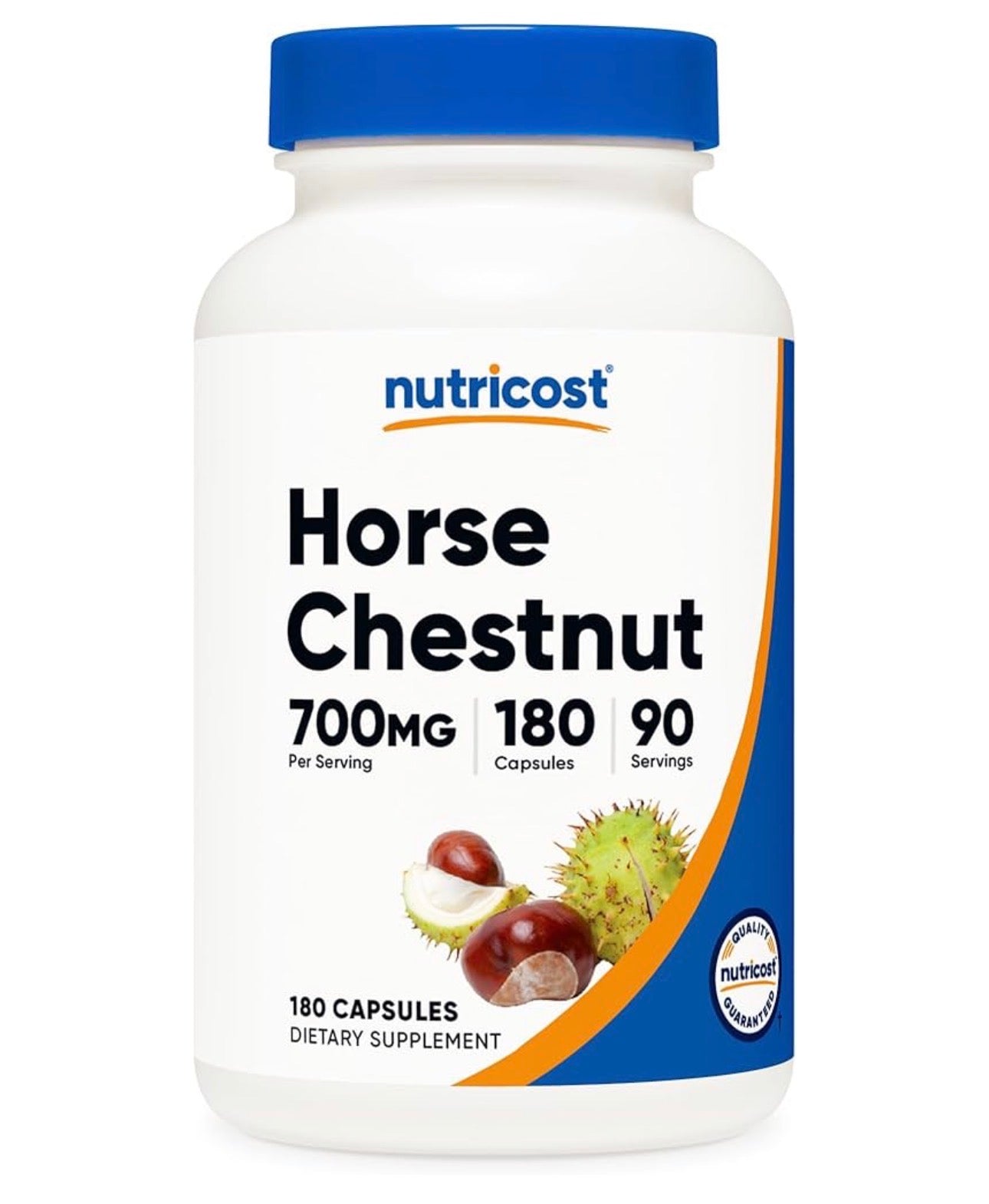 Nutricost Horse Chestnut Extract 700mg | Standardized to 20% Aescin | Promotes Healthy Leg Veins & Circulation | 180 Capsules; Exp 04/2028