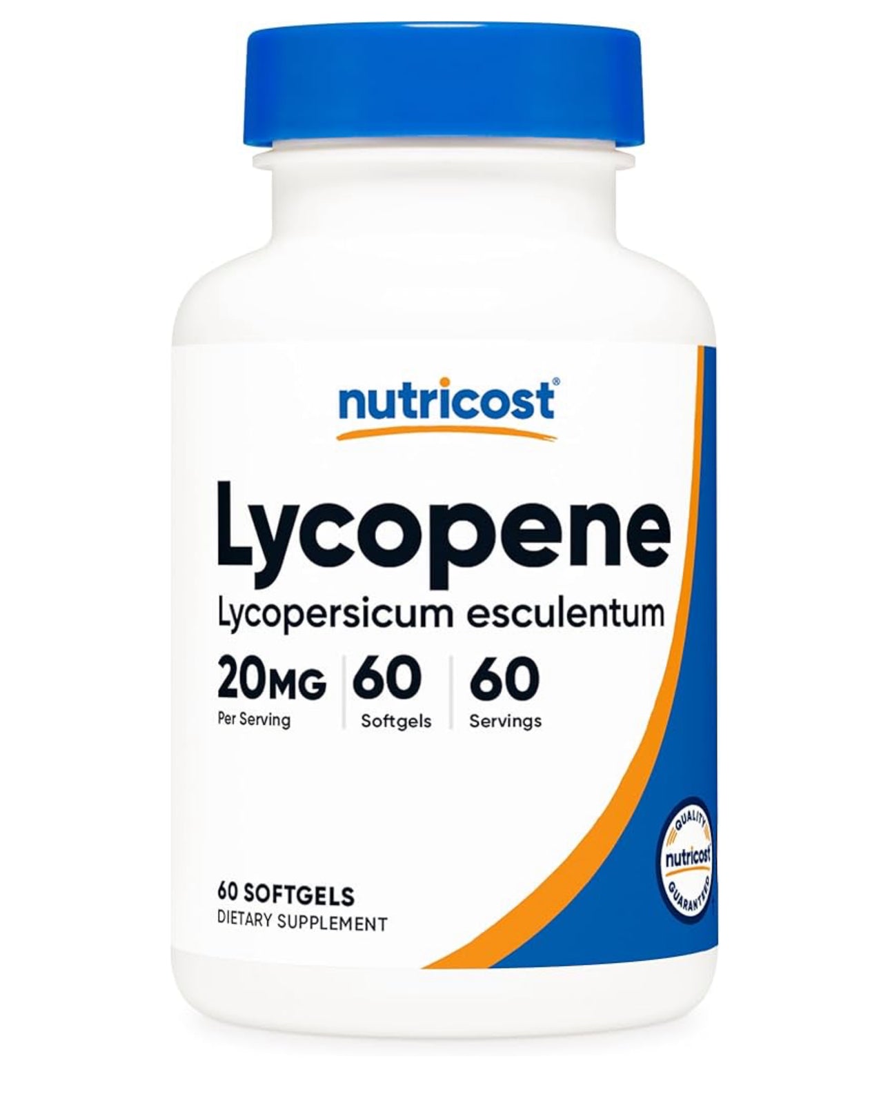Nutricost Lycopene 20mg | Free Radical Scavenger | Protects Vascular & Prostate Health | 60 Softgels; Exp 05/2027