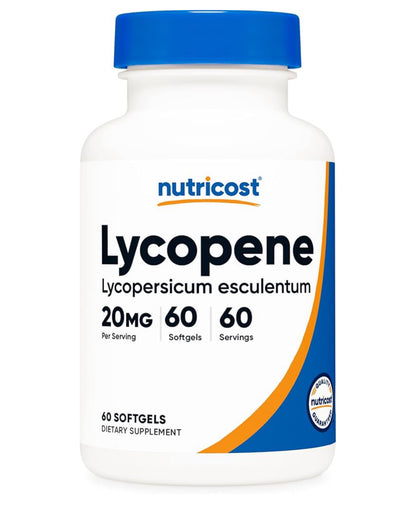 Nutricost Lycopene 20mg | Free Radical Scavenger | Protects Vascular & Prostate Health | 60 Softgels; Exp 05/2027