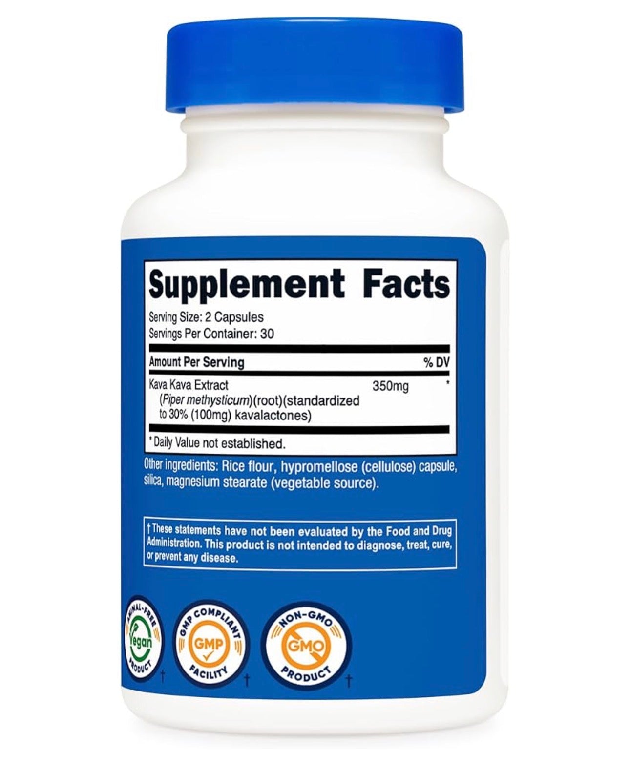 Nutricost Kava Kava 350mg | Mood & Stress Support | Helps Ease Tension from Stress | 60 Capsules; Exp 02/2028