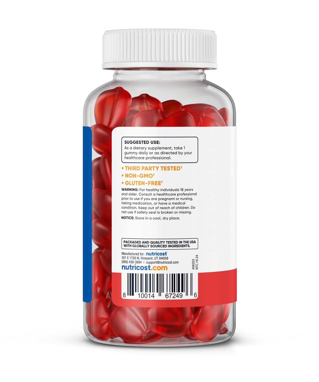 Nutricost Apple Cider Vinegar 500mg with Vitamin B12, Folate, Beet Root Powder & Pomegranate Juice Powder | 120 Servings | Improves Digestion, Gut Health and Controls Appetite | Apple Flavored ACV | 120 Gummies; Exp 11/2027