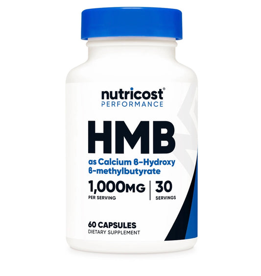 Nutricost HMB 500mg - Calcium Hydroxy Beta-Methylbutyrate | Increases Lean Muscle Mass | Enhances Musculoskeletal Strength | 60 Capsules; Exp 06/2028
