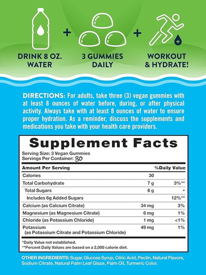 Nature's Truth Electrolyte Hydration Gummies | Hydration Support | Calcium, Magnesium, Potassium | Delicious Lemon Flavor ~ 90 Gummies; Exp 07/2026
