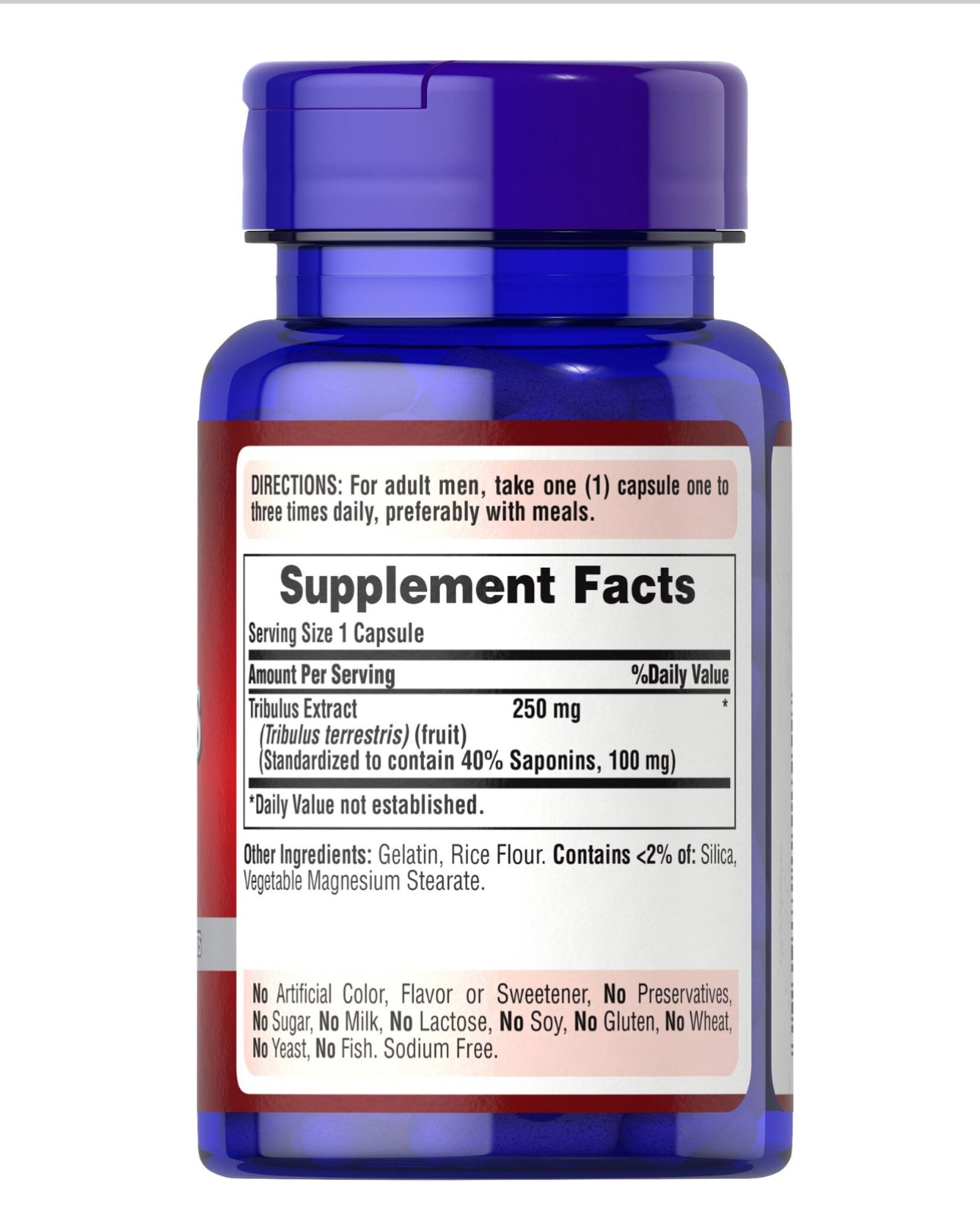 Puritan’s Pride Tribulus Terestris Extract 250 mg | For Men | Libido & Testosterone Booster | 90 Rapid Release Capsules; Exp 10/2028
