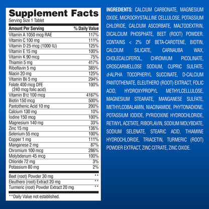 Member's Mark Advanced Men's Multivitamin | with Turmeric, Beet Root, Eleuthero & 24 Essential Nutrients | Over 9 Months Supply | 275 Tablets; Exp 06/2026