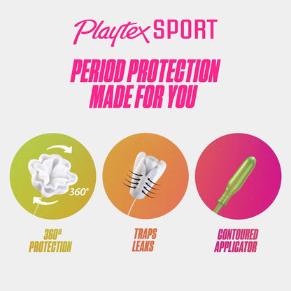 Playtex Sport Super Plus Absorbency Tampons | Fragrance-Free | 36 Super Plus Tampons