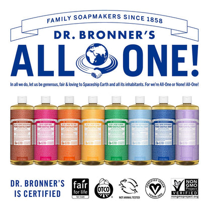 Dr. Bronner's 18-in-1 Hemp Lavender Pure-Castile Liquid Soap | Made with Organic Oils, 18-in-1 Uses: Face, Body, Hair, Laundry, Pets & Dishes | Concentrated | 32oz/946ml