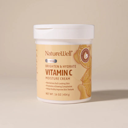 NatureWell Vitamin C Brightening Moisture Cream | Brightens & Hydrates | For a Glowing Complexion|  16oz/454g ( New Look)