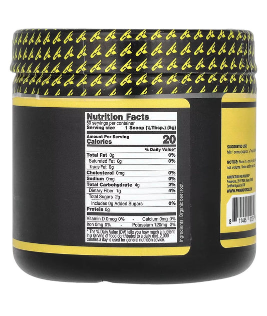 Primaforce Organic Beet Root Powder | Beetroot | Nitric Oxide Supplement for Men and Women | Pre-WorkOut | 50 Servings 8.9oz/250g; Exp 10/2028