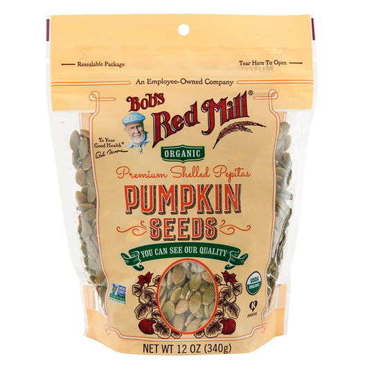 Bob's Red Mill Organic Pumpkin Seeds | Antioxidant Superfood | Rich in Protein, Zinc, Magnesium, Tryptophan & Fibre | 12oz/340g; Exp 07/2027