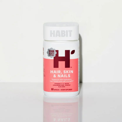 HABIT Hair, Skin & Nails Multivitamin | Vitamins A & C, Biotin, RoseHips, Hyaluronic, Acid | 60 Capsules; Exp 02/2027