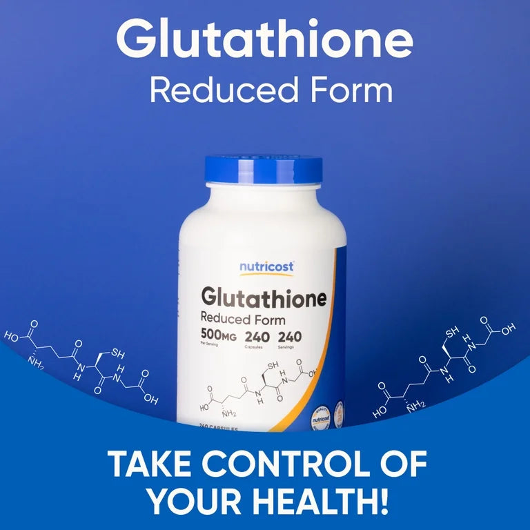 Nutricost Glutathione 500mg | 240 Servings | Antioxidant | 240 Capsules; Exp 05/2028