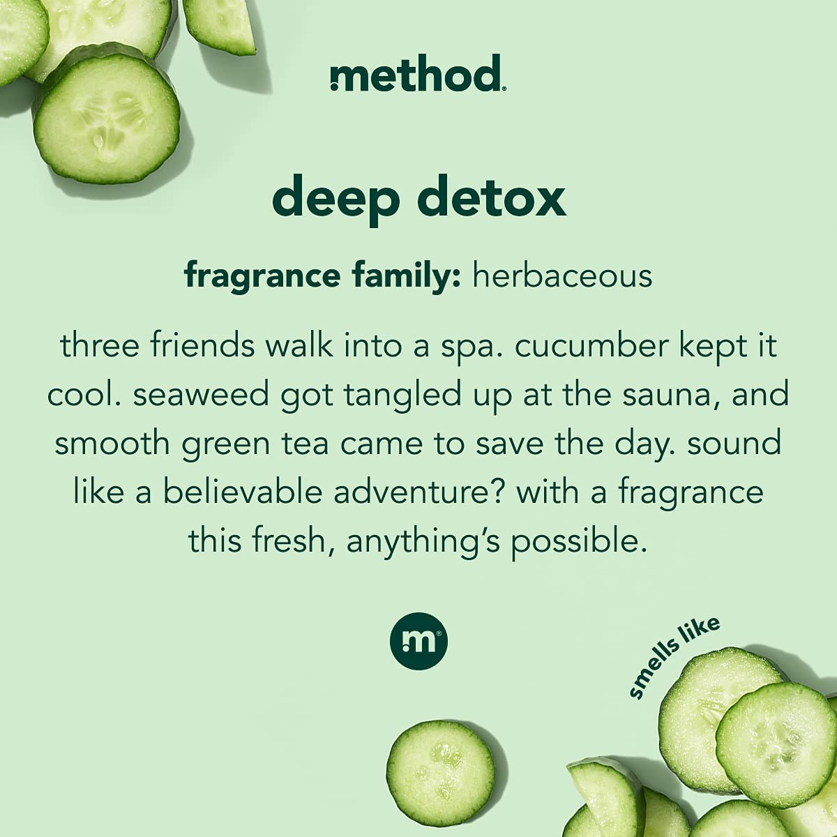 Method Daily Zen Body Wash | Cucumber, Seaweed & Green Tea | 18oz/532ml