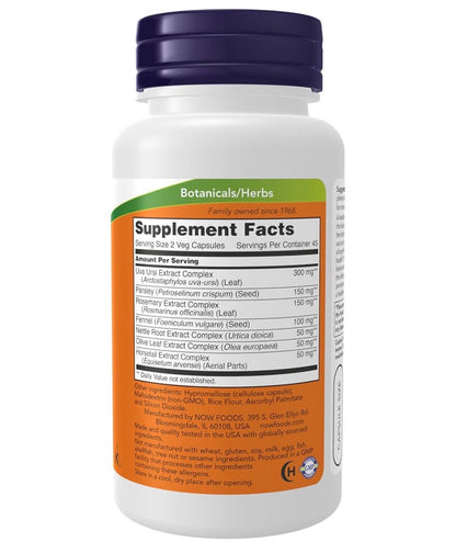 NOW Kidney Cleanse with Uva Ursi, Parsley Seed, Fennel & Horsetail | Short Term Support for Kidney & Urinary Tract | 90 Capsules; Exp 05/2029