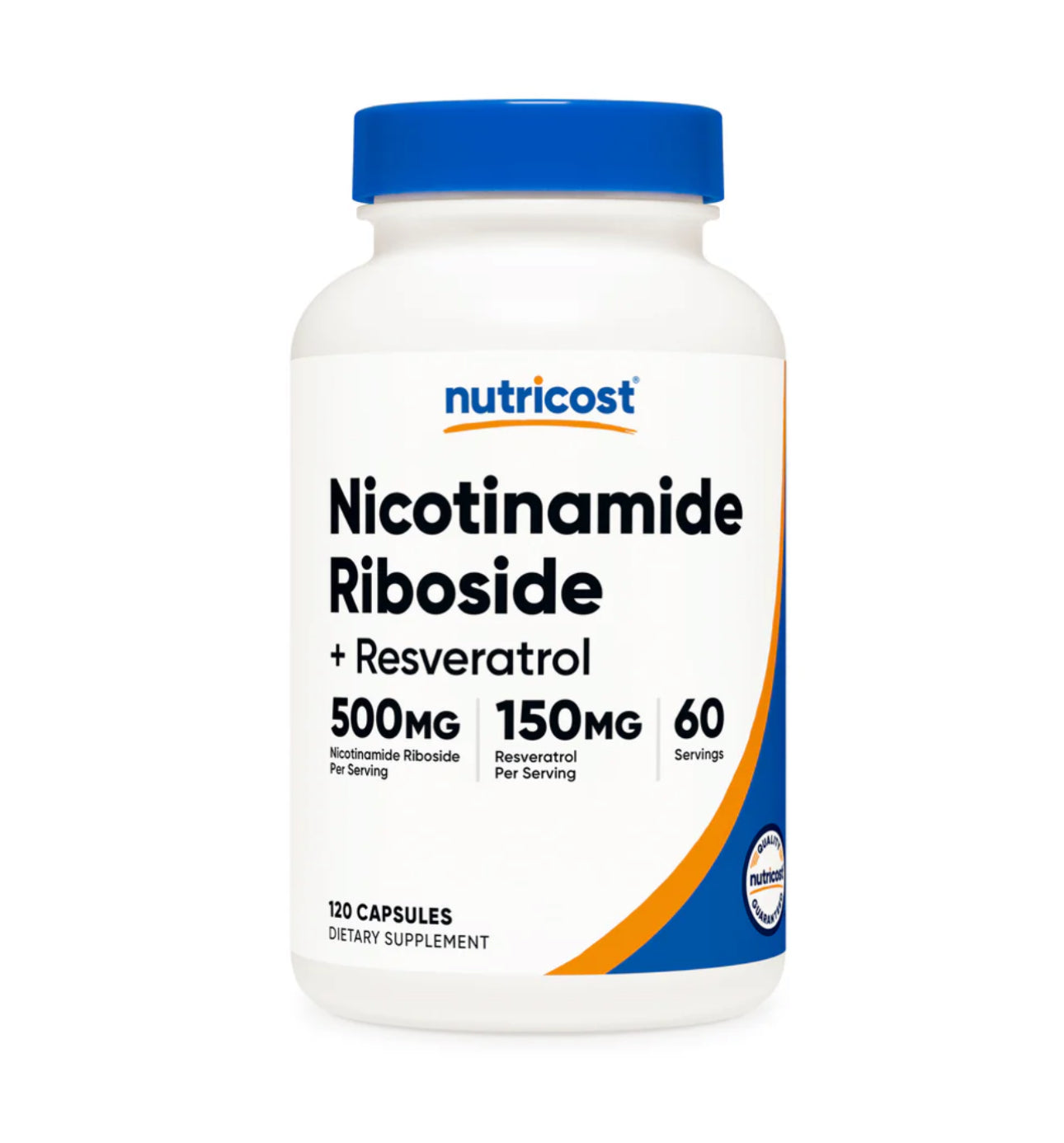 Nutricost Nicotinamide Riboside 500mg + Resveratrol 150mg | with Quercetin 250mg | Supports Cognition,  Heart Health, Metabolism and Healthy Weight | 120 Capsules; Exp 05/2028