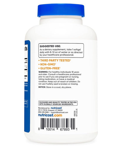 Nutricost Ubiquinol 100 mg - Superior Absorption Kaneka Ubiquinol | Active Form of CoQ10 | 120 Softgels; Exp 07/2028