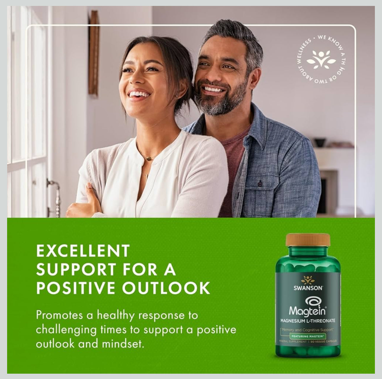 Swanson Magtein Magnesium L-Threonate 670mg | Supports Focus, Focus, Mood, Healthy Memory, Cognitive Function - 90 Capsules; Exp 05/2028