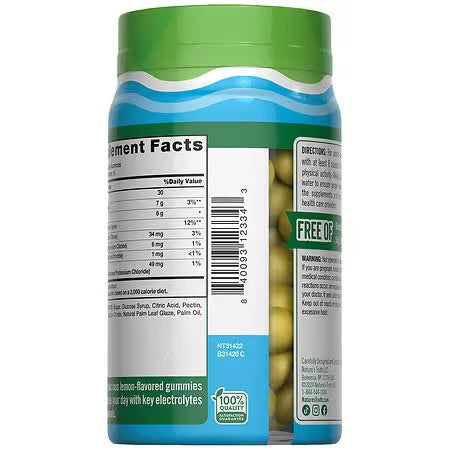 Nature's Truth Electrolyte Hydration Gummies | Hydration Support | Calcium, Magnesium, Potassium | Delicious Lemon Flavor 48 Gummies Exp 12/2025