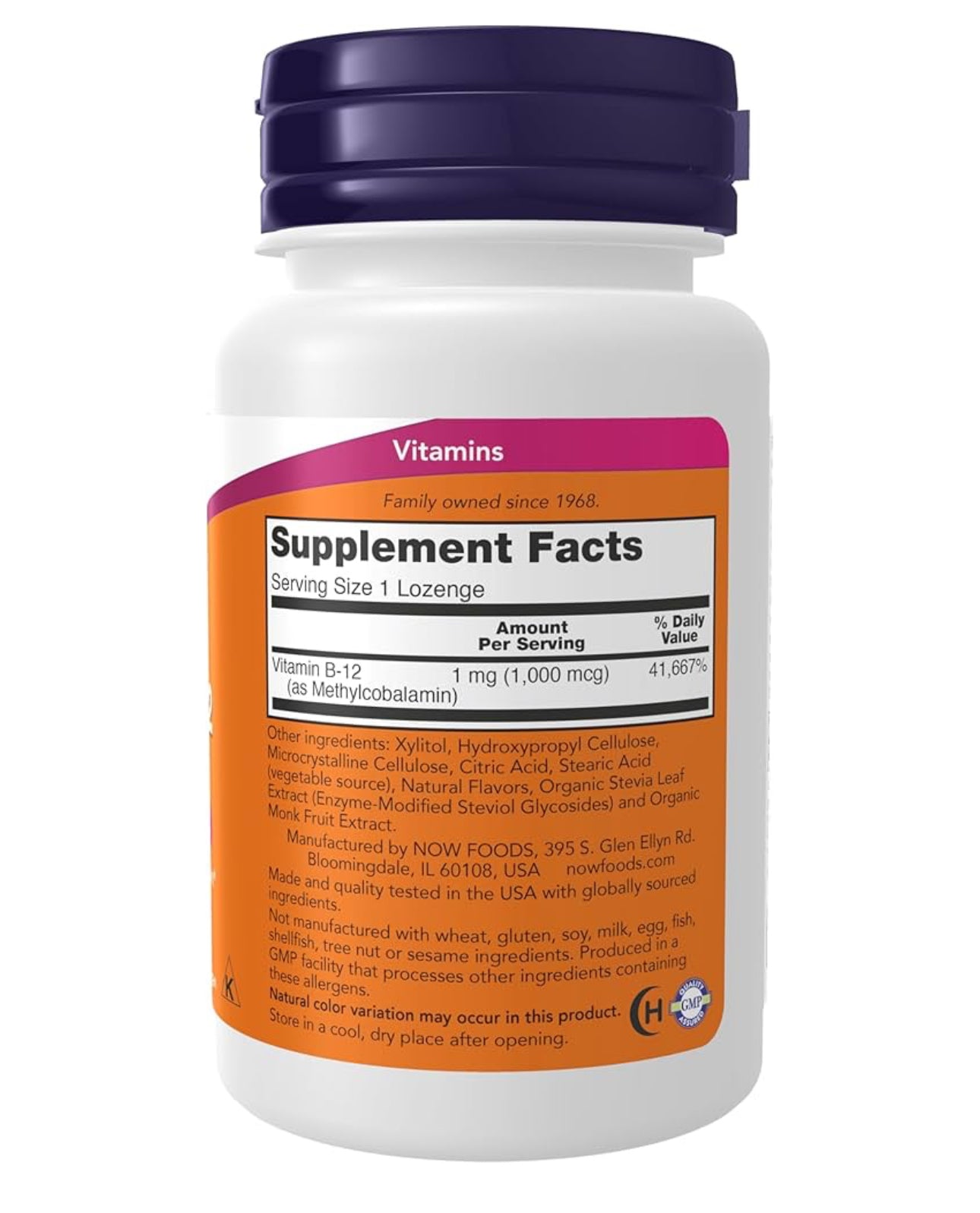 NOW Methyl B-12 1000 mcg | Methylcobalamin | Nervous System Health | 100 Lozenges; Exp 06/2028