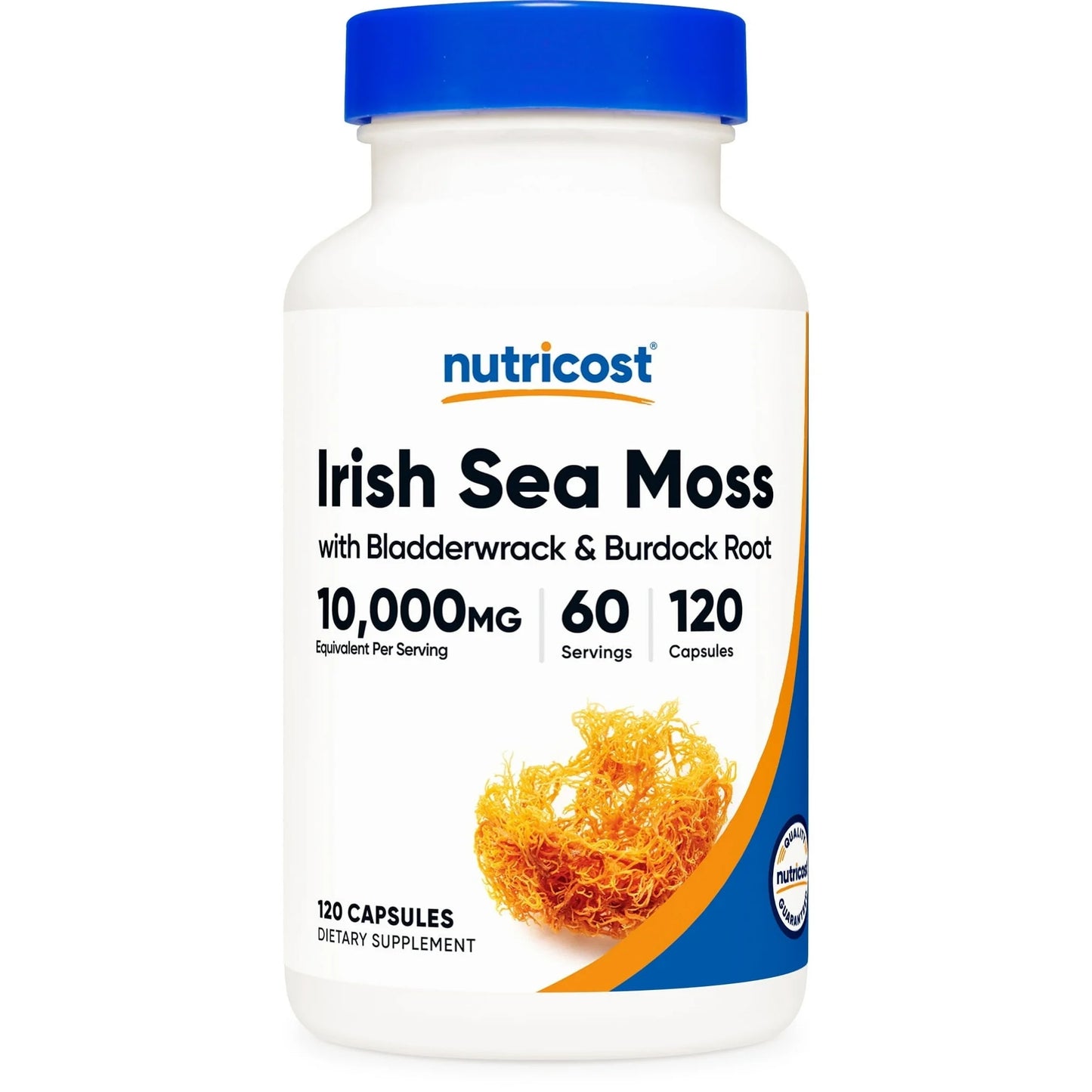 Nutricost Irish Sea Moss Extract with Bladderwrack & Burdock Root | 60 Servings | Supports Healthy Immune, Joint Function, Respiratory & Thyroid Health |  Helps Cleanse & Detoxify the Gut | Promotes Beautiful Skin | 𝟏𝟐𝟎 𝐂𝐚𝐩𝐬𝐮𝐥𝐞𝐬; Exp 03/2028