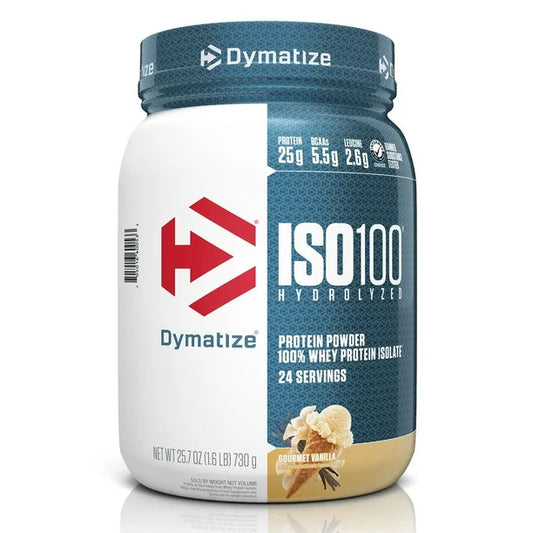 Dymatize ISO100® Hydrolyzed, 100% Whey Protein Isolate | 25g of Protein, 5.5g BCAAs, 2.6g Leucine | Utra-Fast Absorbing Performance Protein | Gourmet Vanilla Flavor~25.7 oz (730 g); Exp 05/2026