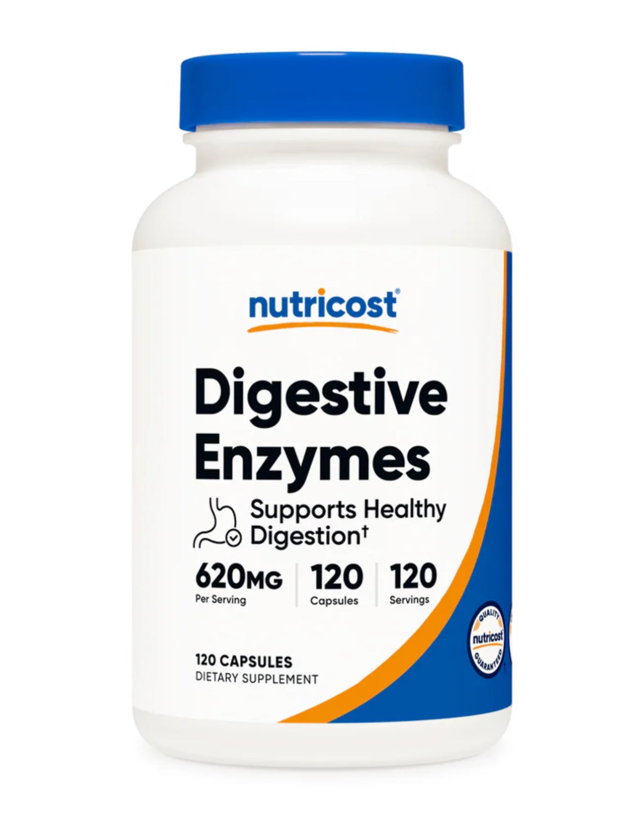 Nutricost Digestive Enzyme Complex Full-Spectrum High Potency Digestive Enzyme Complex | Papain, Amylase, Protease, Lactase, Lipase, Peptidase, Cellulase, Bromelain, Phytase, Pectinase & More | Supports Healthy Digestion | 120 Capsules; Exp 04/2028