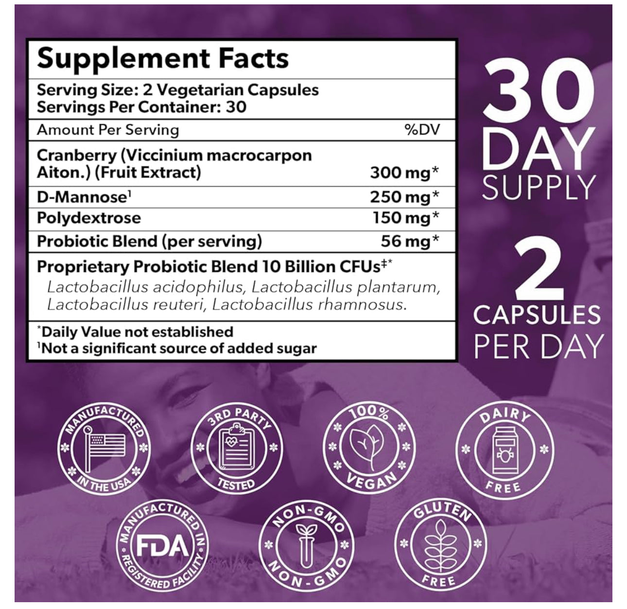 Intimate Rose Flora Bloom Probiotics for Women | with Cranberry & D-Mannose | Urinary Tract Wellness | Vagina pH Support | 60 Capsules; Exp 03/2026