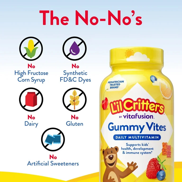 Lil Critters Gummy Vites Children Daily Multivitamin | 5-Months Dosage a Child | With a Boost of Vitamins C & D | For Kids Aged 2 Years & Above | 70 Gummies; Exp 04/2027