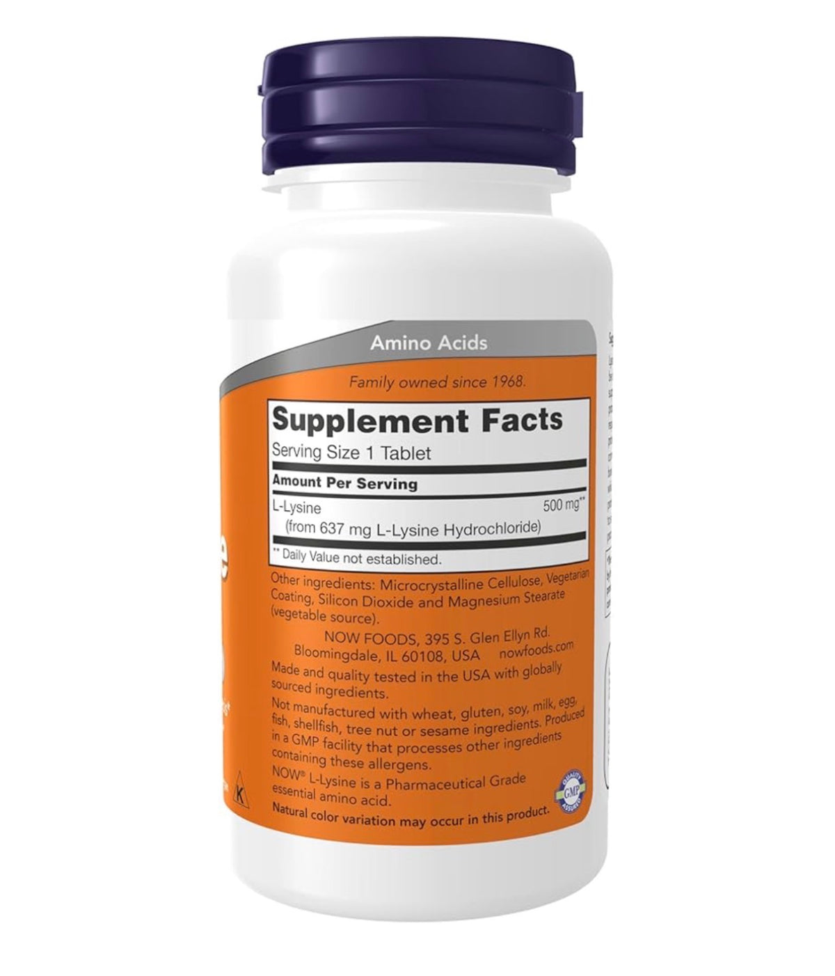 NOW L-Lysine 500 mg | Supports Immune System,  Required for the Maintenance of Structural Proteins | Antiviral | 100 Tablets; Exp 05/2030