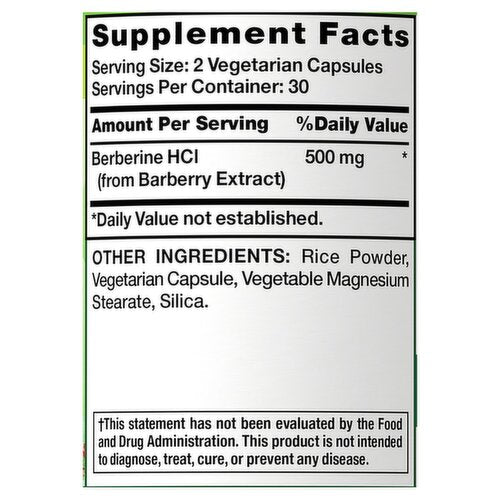 Nature's Truth Advanced Berberine HCl 500mg | Supports Healthy Sugar Metabolism | 60 Capsules Exp 09/2026