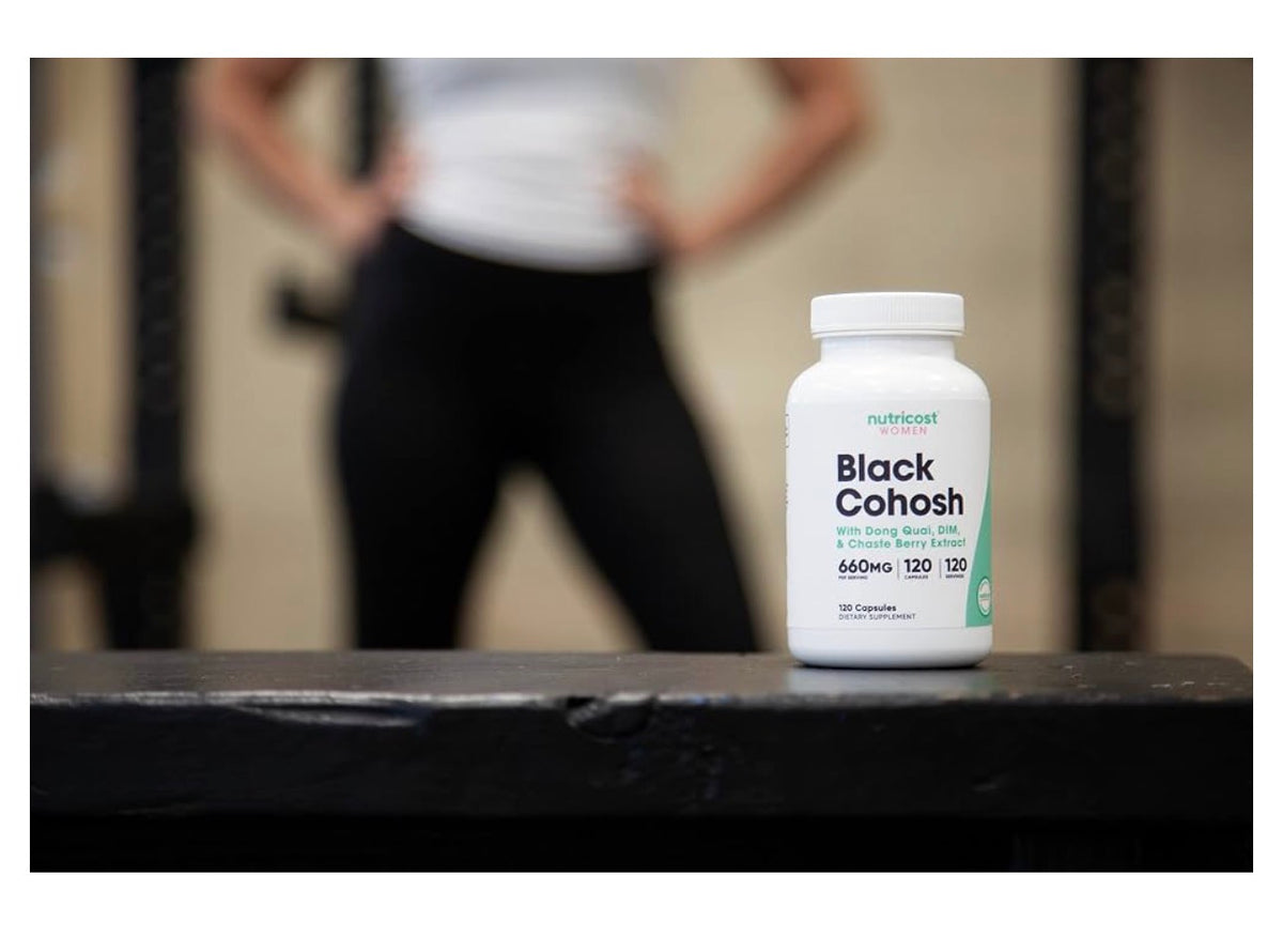 Nutricost Black Cohosh for Women (550mg) | With Dong Quai, DIM & Chaste Berry | 120 Capsules; Exp 06/2028