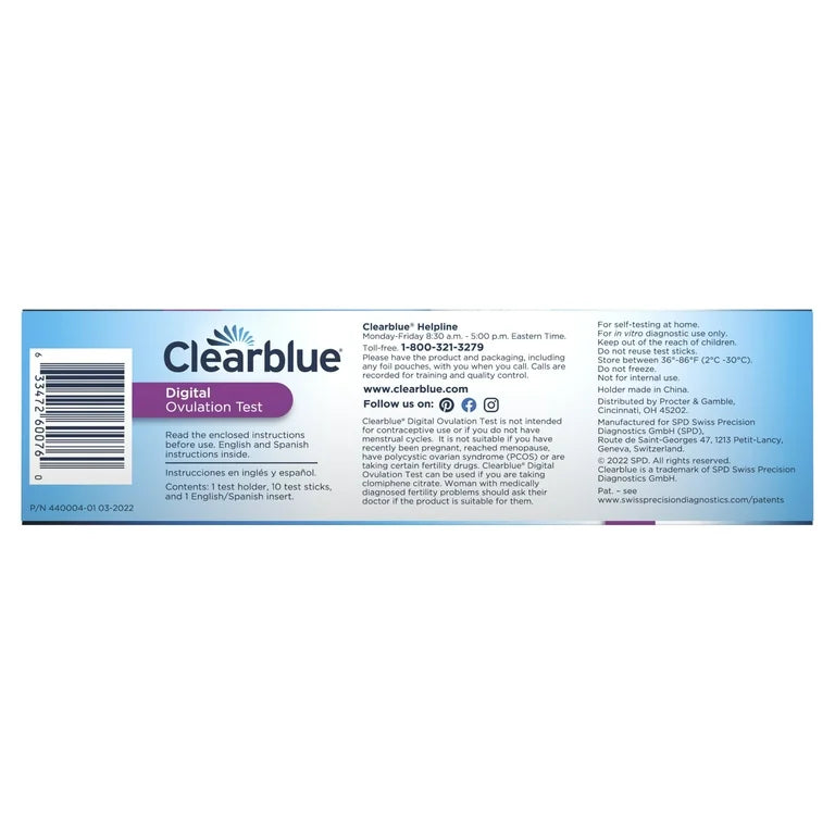 Clearblue Digital Ovulation Predictor Kit | Detects Your 2 Most FertileDays | Maximize Your Chance of Getting Pregnant | 10 Ovulation Tests; Exp 08/2027 ❗️Squeezed Paper Pack-See last picture