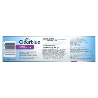 Clearblue Digital Ovulation Predictor Kit | Detects Your 2 Most FertileDays | Maximize Your Chance of Getting Pregnant | 10 Ovulation Tests; Exp 08/2027 ❗️Squeezed Paper Pack-See last picture