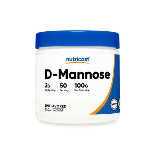 Nutricost Pure D-Mannose Powder, 2000mg Per Serving | Supports Bladder & Urinary Tract Health | Cleanses the Bladder | For Men and Women | Unflavored ~ 100g/3.6oz; Exp 12/2027