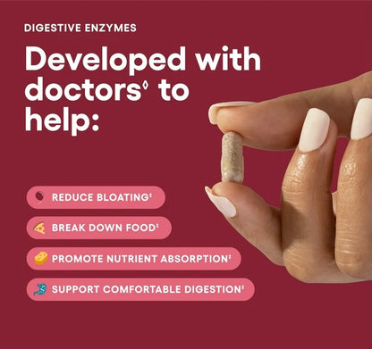 Physician's Choice Digestive Enzymes  | Multi Enzymes, Organic Prebiotics & Probiotics for Digestive Health & Gut Health | Relief from Meal Time Discomfort & Bloating | For Men and Women | 30 Capsules; Exp 02/2027
