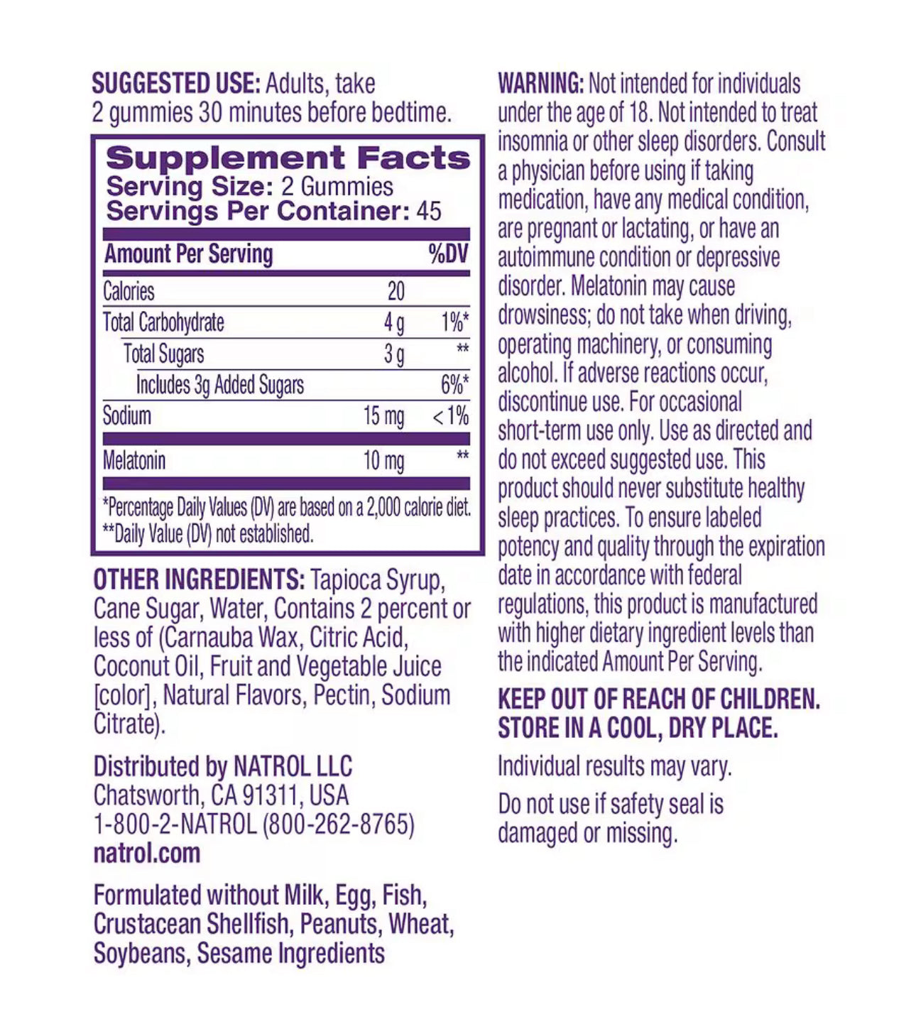 Natrol 10mg Melatonin Sleep Aid Gummies | 45/90 Servings | Fall Asleep Faster & Stay Asleep Longer | Strawberry Flavor~90 Gummies; Exp 08/2026