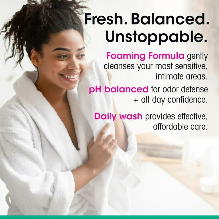 vH Essentials Feminine Foaming Wash with Boric Acid & Prebiotics | Odor Eliminating, pH-Balanced Daily Vagina Cleanser with Lavender & Chamomile | 5 fl.oz/148ml