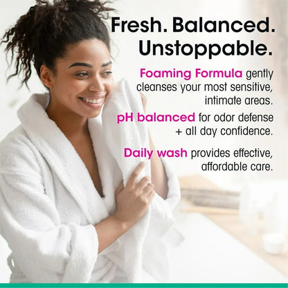 vH Essentials Feminine Foaming Wash with Boric Acid & Prebiotics | Odor Eliminating, pH-Balanced Daily Vagina Cleanser with Lavender & Chamomile | 5 fl.oz/148ml