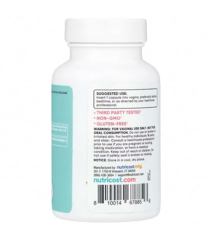 Nutricost Boric Acid 600mg, Vaginal Suppository | Treats Bacteria Vaginosis & Yeast Infection | Balances Vagina pH - 60 Suppositories Exp 10/2027