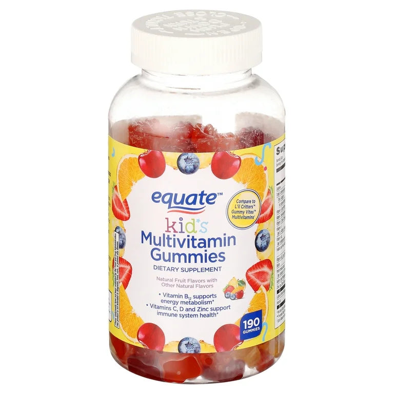 Equate Kids Multivitamin Gummies |  Children Multivitamin for General Health & Immune Boosting | Similar to L'il Critters Gummy Vites Multivitamins | 190 Gummies; Exp 12/2026